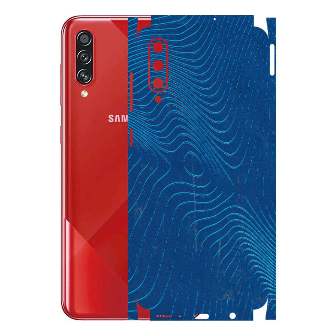 Samsung A/S Series Phone Skins (All Models) - Abstract Blue Line Map - 3D Embossed Finish (L-272) Samsung Galaxy A70s