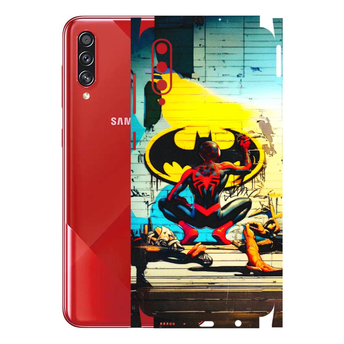 Samsung A/S Series Phone Skins (All Models) - New Spiderman Bat Logo - 3D Embossed Finish (L-309) Samsung Galaxy A70s