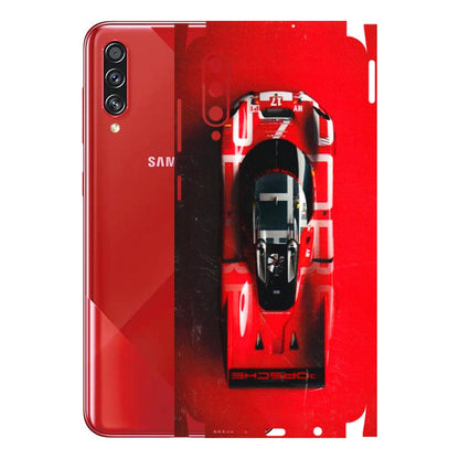 Samsung A/S Series Phone Skins (All Models) - Red Porsche Car Logo - 3D Embossed Finish (L-315) Samsung Galaxy A70s