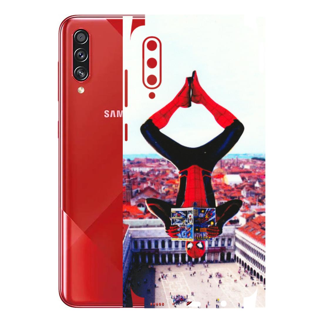 Samsung A/S Series Phone Skins (All Models) - Spiderman Hanging - 3D Embossed Finish (L-53) Samsung Galaxy A70s