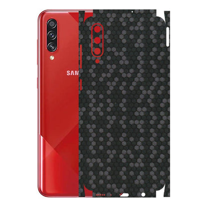 Samsung A/S Series Phone Skins (All Models) - Black Grey Honeycomb Sober - 3D Embossed Finish (L-85) Samsung Galaxy A70s
