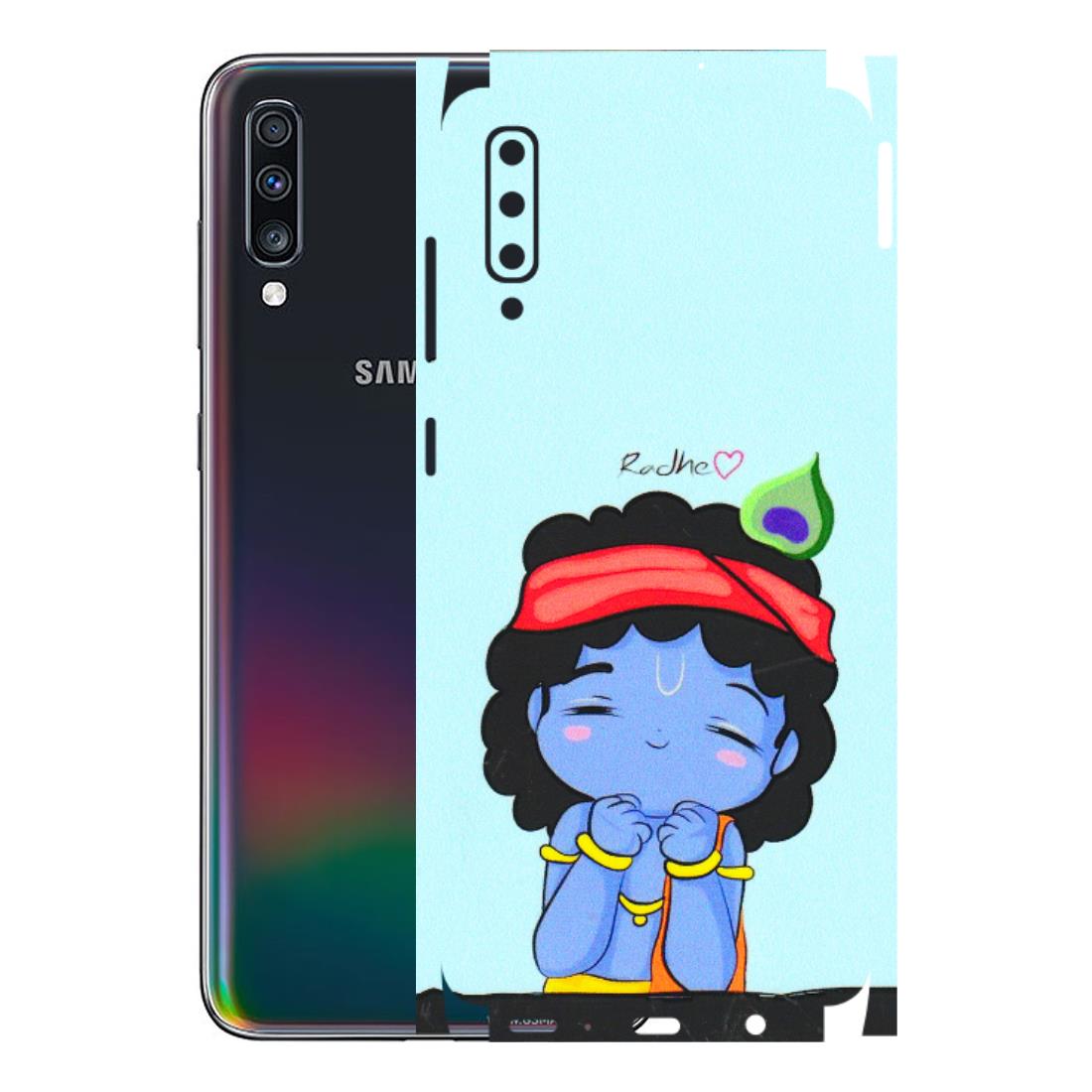 Samsung A/S Series Phone Skins (All Models) - Radhe Radhe Cute Toon - 3D Embossed Finish (L-05) Samsung Galaxy A70