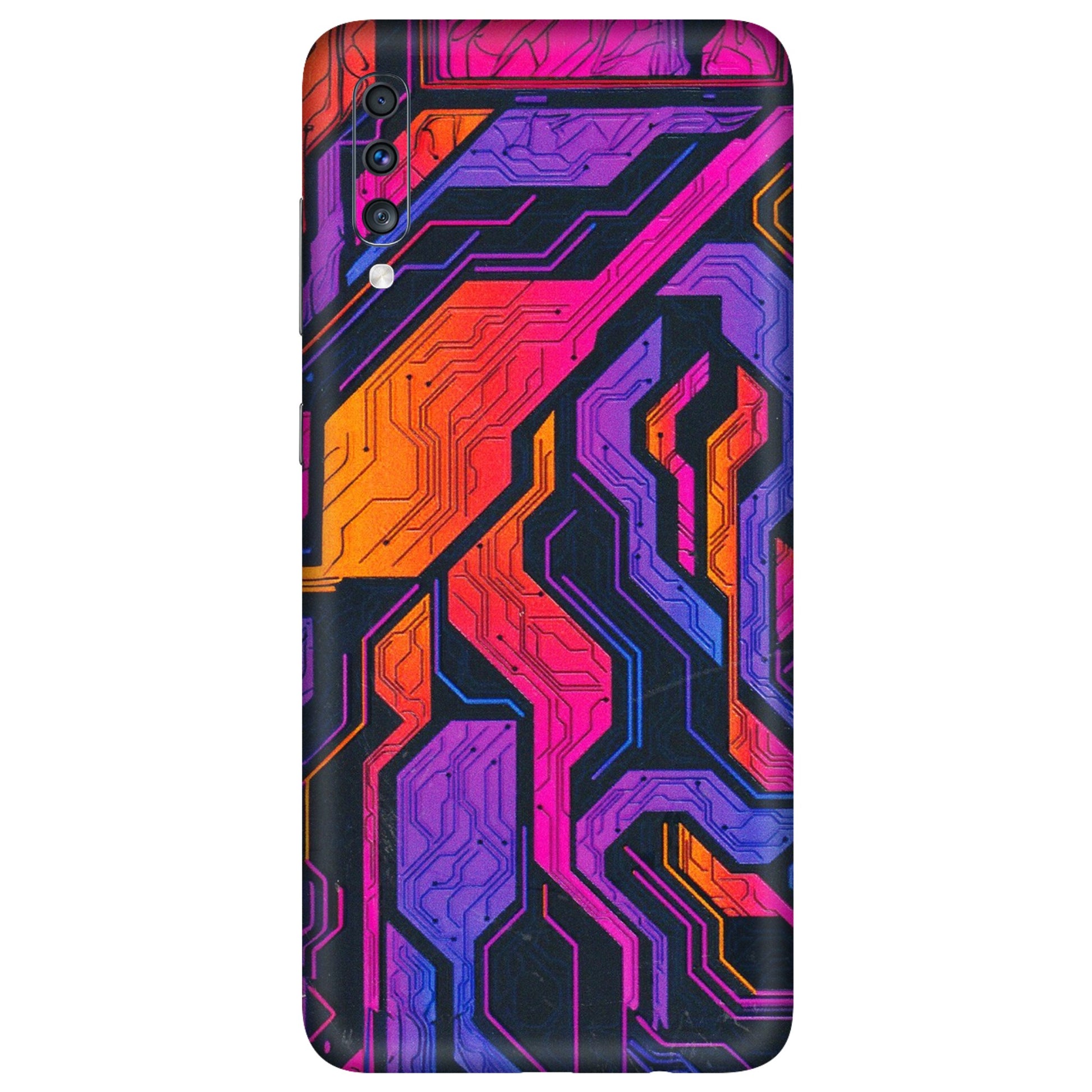 Samsung A/S Series Phone Skins (All Models) - Tech Circuits Futuristic - 3D Embossed Finish (L-07) Samsung Galaxy A70