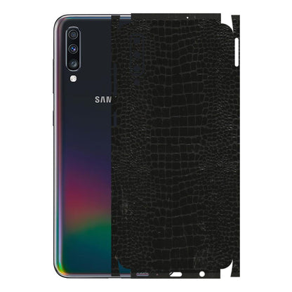 Samsung A/S Series Phone Skins (All Models) - Snake Leather Black - 3D Embossed Finish (L-107) Samsung Galaxy A70
