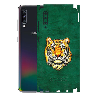 Samsung A/S Series Phone Skins (All Models) - Leather Feel Tiger - 3D Embossed Finish (L-111) Samsung Galaxy A70