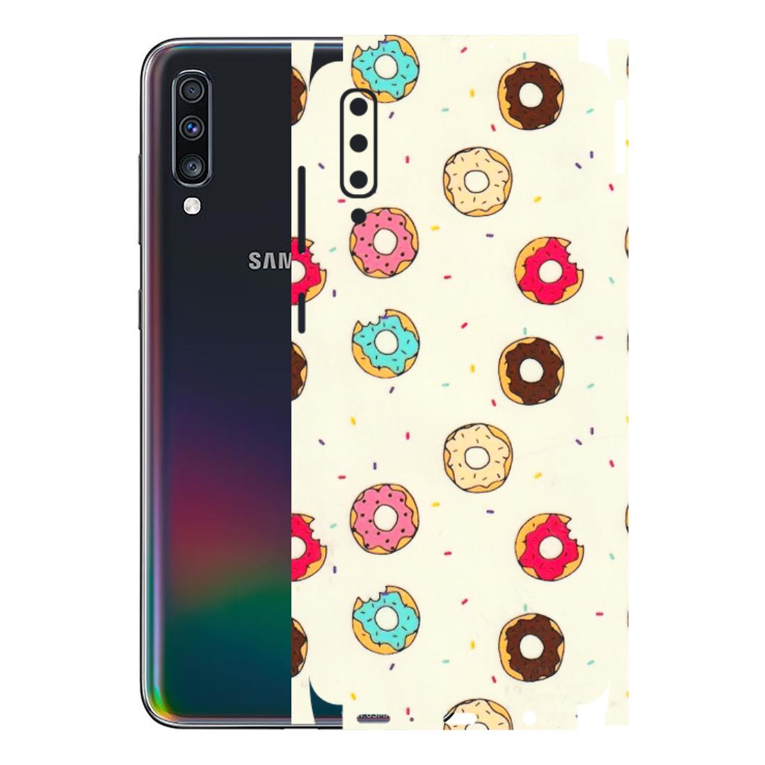 Samsung A/S Series Phone Skins (All Models) - Mini Donuts Doodle Art - 3D Embossed Finish (L-122) Samsung Galaxy A70