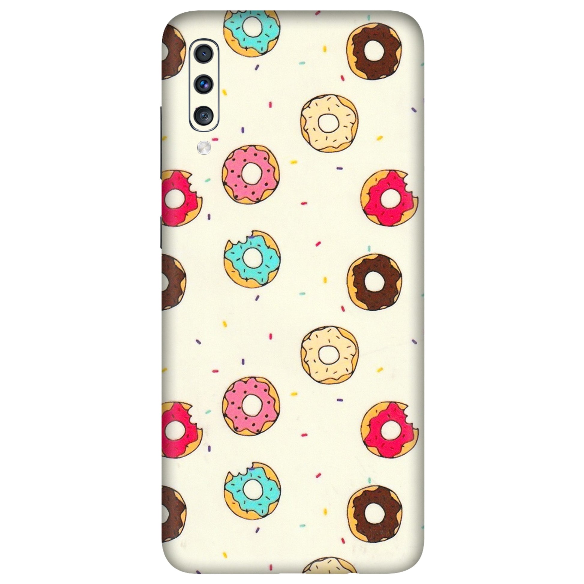 Samsung A/S Series Phone Skins (All Models) - Mini Donuts Doodle Art - 3D Embossed Finish (L-122) Samsung Galaxy A70