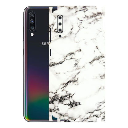 Samsung A/S Series Phone Skins (All Models) - Black and White Marble Texture - 3D Embossed Finish (L-124) Samsung Galaxy A70