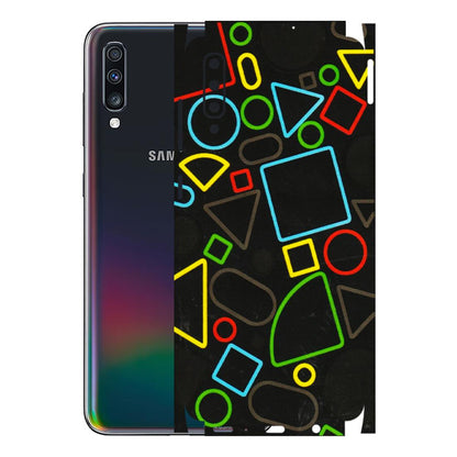 Samsung A/S Series Phone Skins (All Models) - Black Shapes - 3D Embossed Finish (L-131) Samsung Galaxy A70