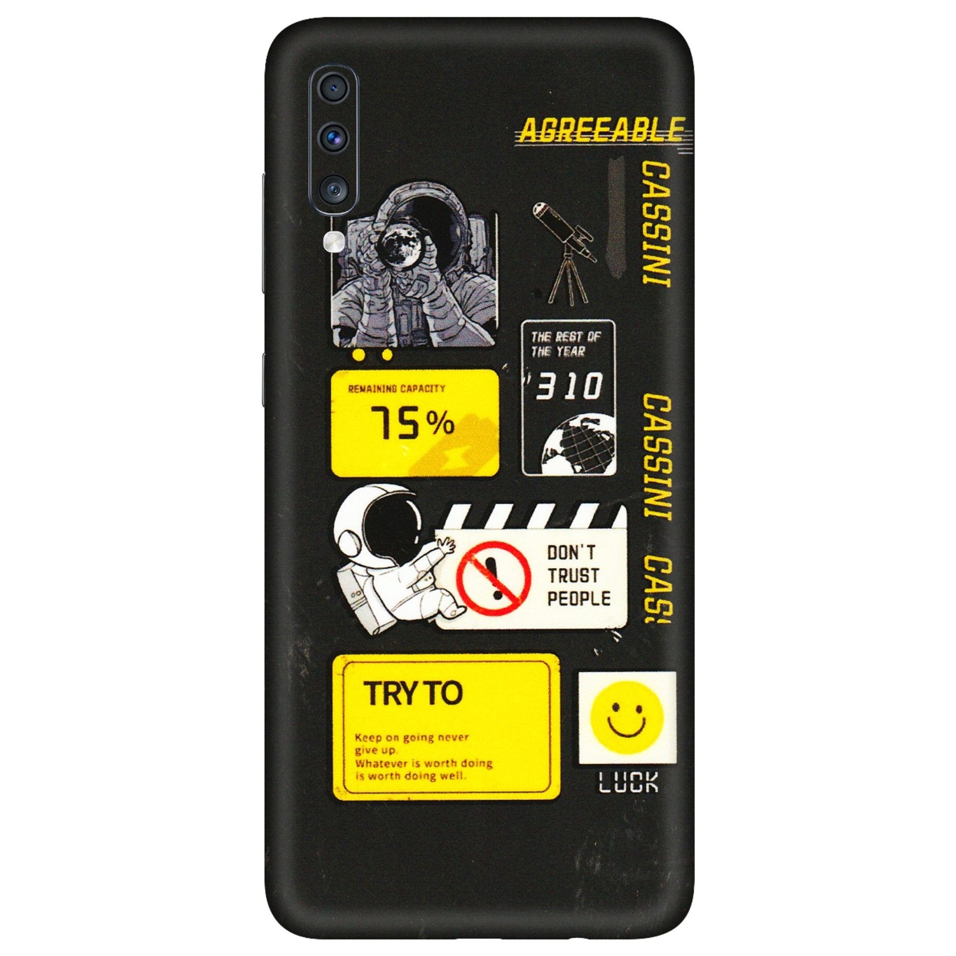 Samsung A/S Series Phone Skins (All Models) - Black Cassini - 3D Embossed Finish (L-161) Samsung Galaxy A70