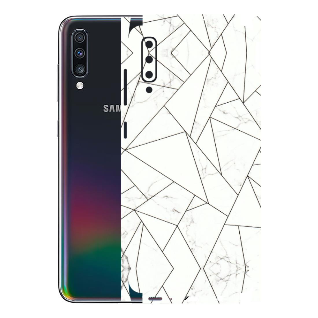 Samsung A/S Series Phone Skins (All Models) - Luxury White Marble Effect - 3D Embossed Finish (L-168) Samsung Galaxy A70