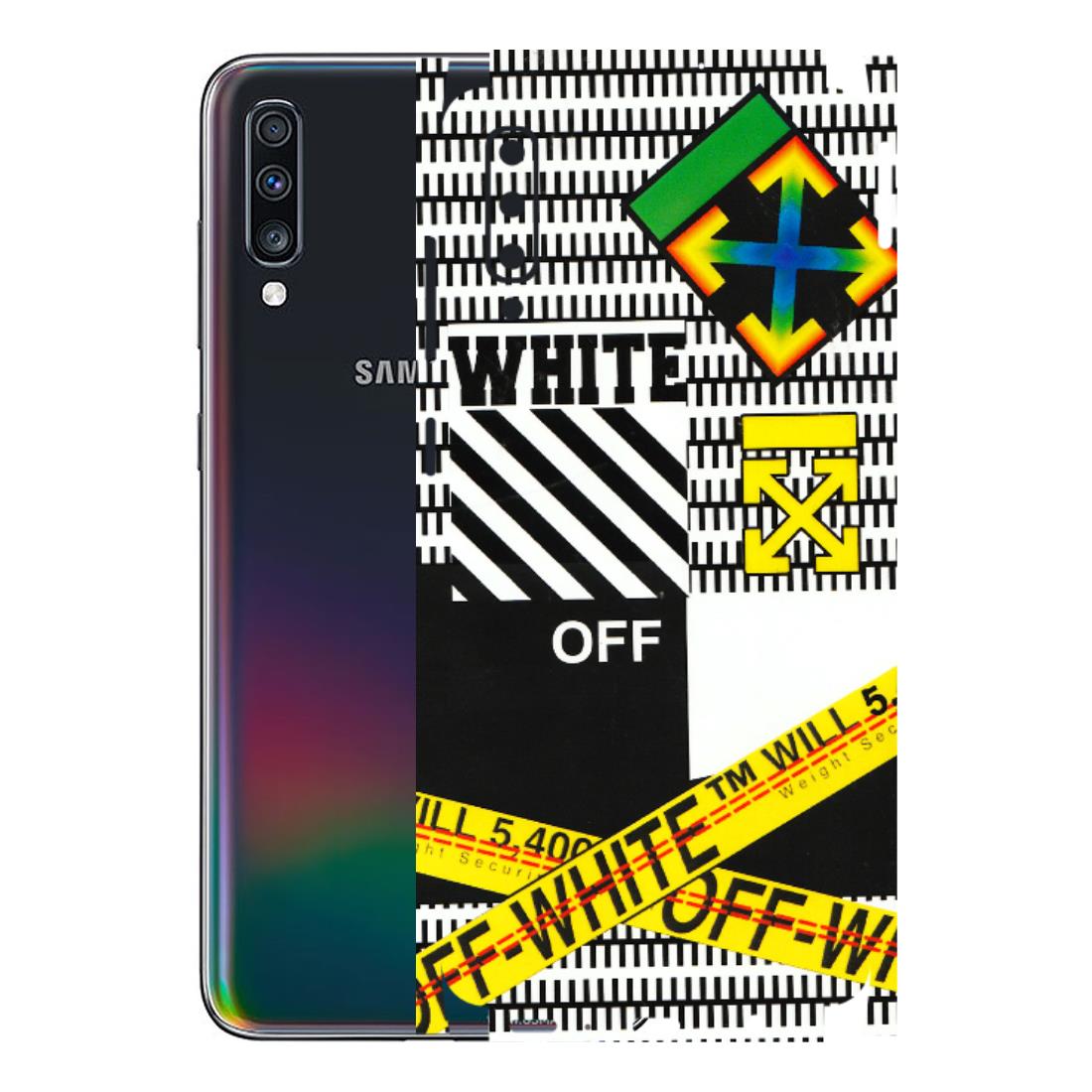 Samsung A/S Series Phone Skins (All Models) - White Off Abstract - 3D Embossed Finish (L-172) Samsung Galaxy A70
