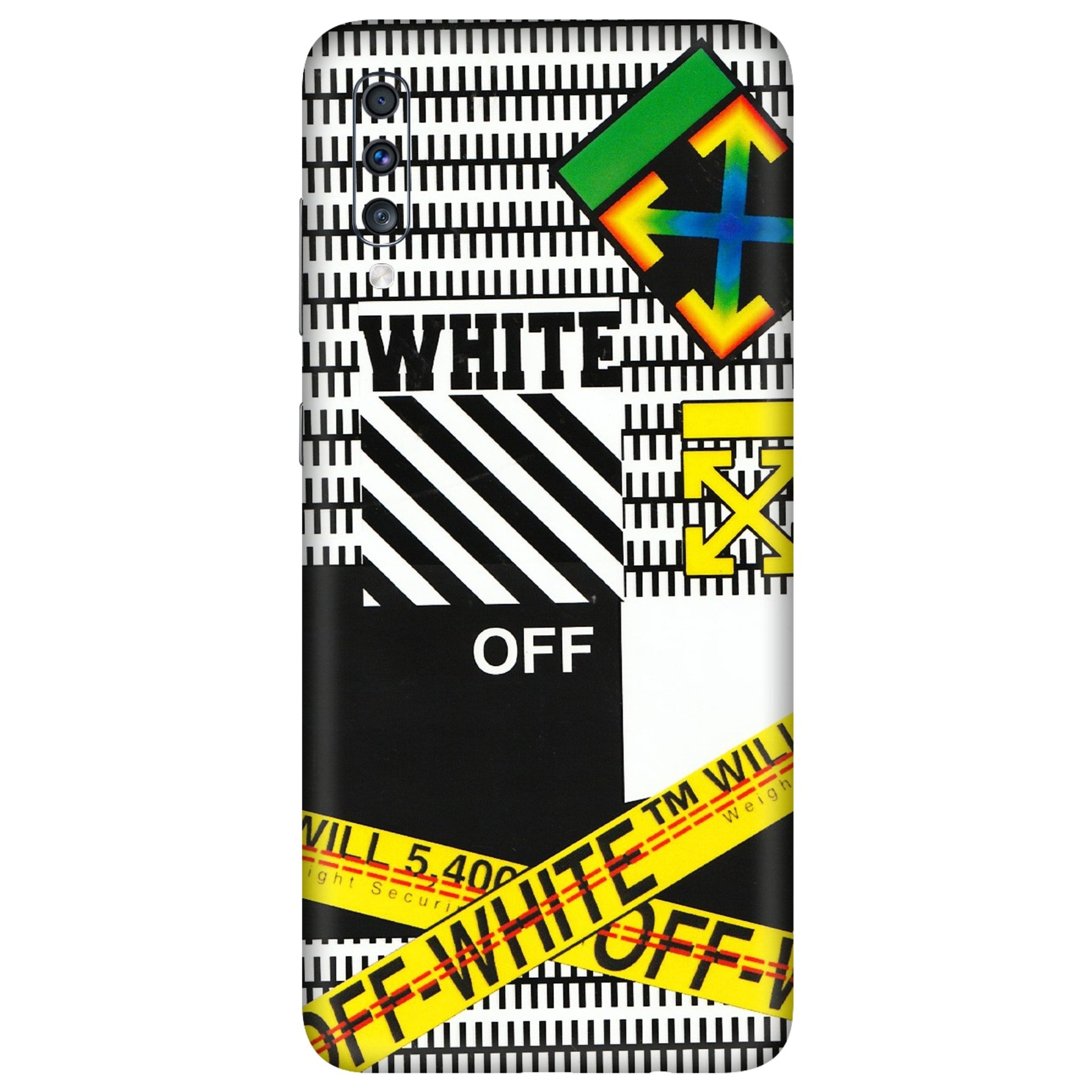Samsung A/S Series Phone Skins (All Models) - White Off Abstract - 3D Embossed Finish (L-172) Samsung Galaxy A70