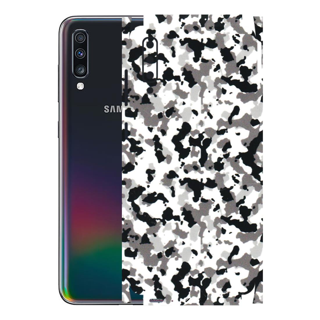 Samsung A/S Series Phone Skins (All Models) - White Black Camouflage - 3D Embossed Finish (L-18) Samsung Galaxy A70