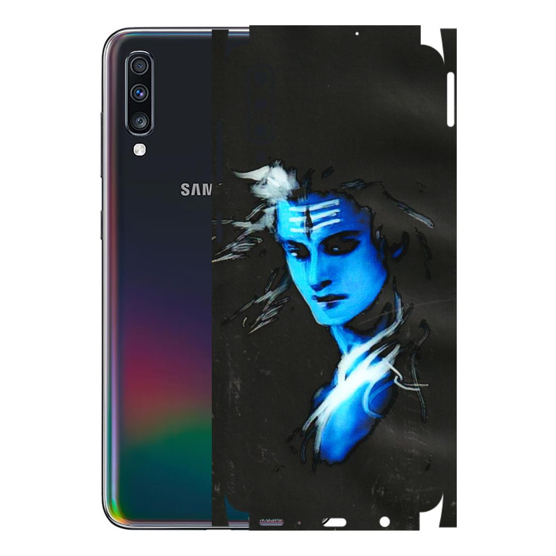 Samsung A/S Series Phone Skins (All Models) - Har Har Mahadev Blue/Black - 3D Embossed Finish (L-185) Samsung Galaxy A70