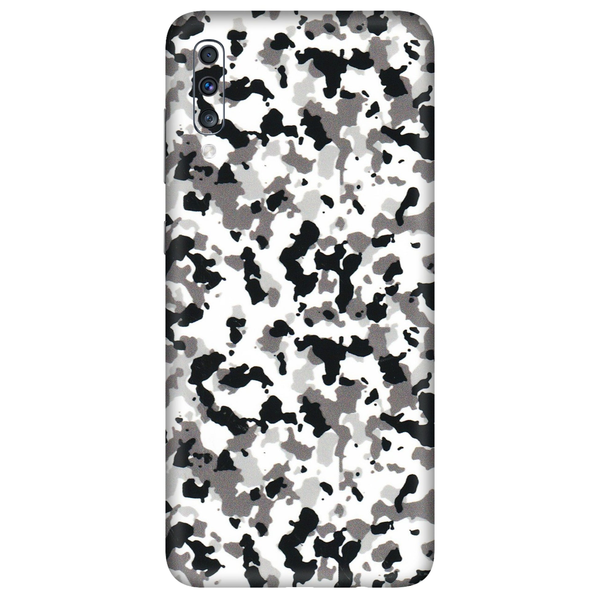 Samsung A/S Series Phone Skins (All Models) - White Black Camouflage - 3D Embossed Finish (L-18) Samsung Galaxy A70