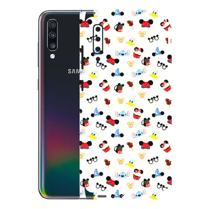 Samsung A/S Series Phone Skins (All Models) - Minnie Mouse & Donald Doodles s - 3D Embossed Finish (L-194) Samsung Galaxy A70