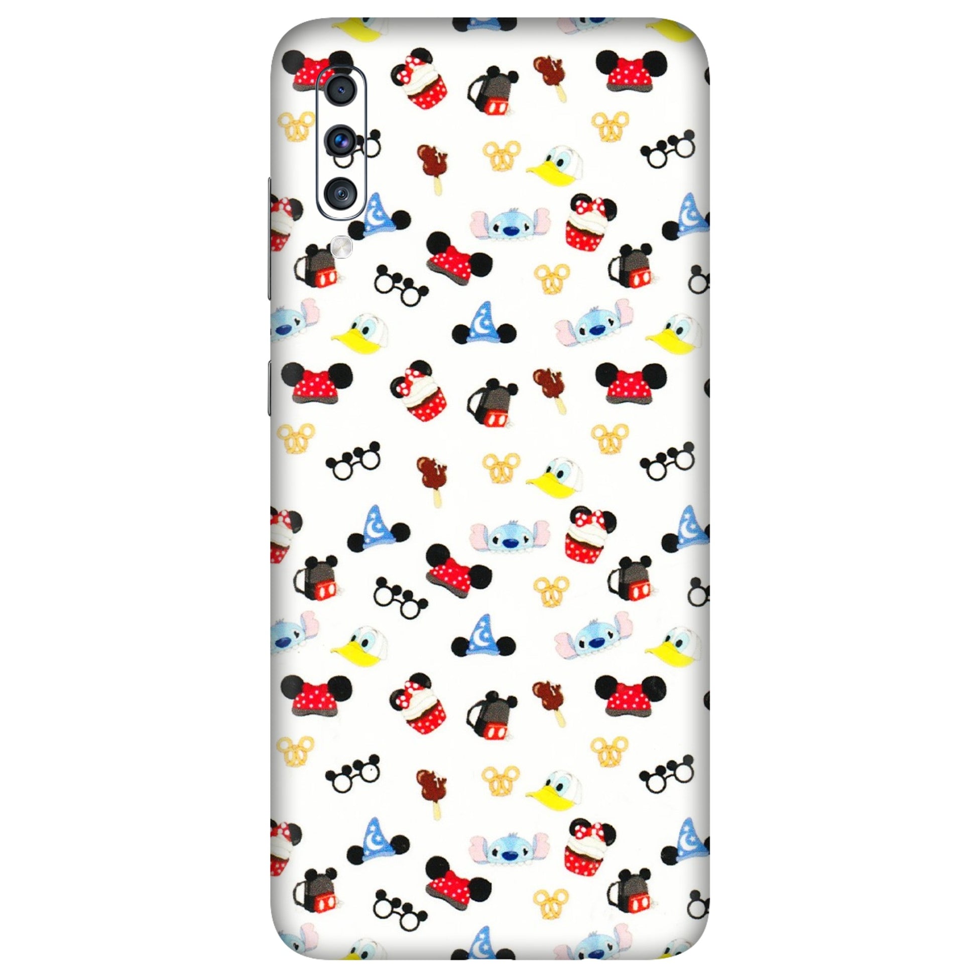 Samsung A/S Series Phone Skins (All Models) - Minnie Mouse & Donald Doodles s - 3D Embossed Finish (L-194) Samsung Galaxy A70
