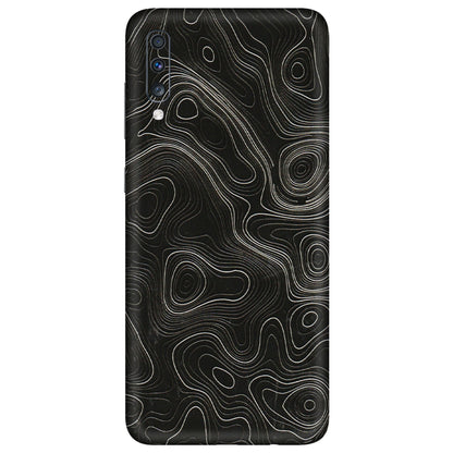 Samsung A/S Series Phone Skins (All Models) - Black Swirl - 3D Embossed Finish (L-196) Samsung Galaxy A70