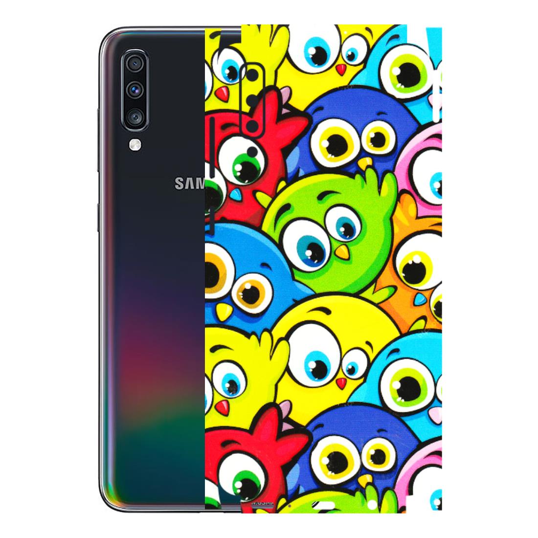 Samsung A/S Series Phone Skins (All Models) - Cute Fluffy Birds - 3D Embossed Finish (L-213) Samsung Galaxy A70