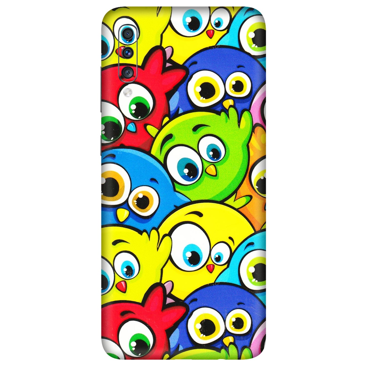 Samsung A/S Series Phone Skins (All Models) - Cute Fluffy Birds - 3D Embossed Finish (L-213) Samsung Galaxy A70