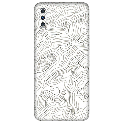 Samsung A/S Series Phone Skins (All Models) - White Black Swirls - 3D Embossed Finish (L-219) Samsung Galaxy A70