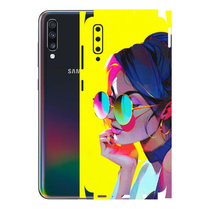 Samsung A/S Series Phone Skins (All Models) - Bold Stylish Girl - 3D Embossed Finish (L-222) Samsung Galaxy A70
