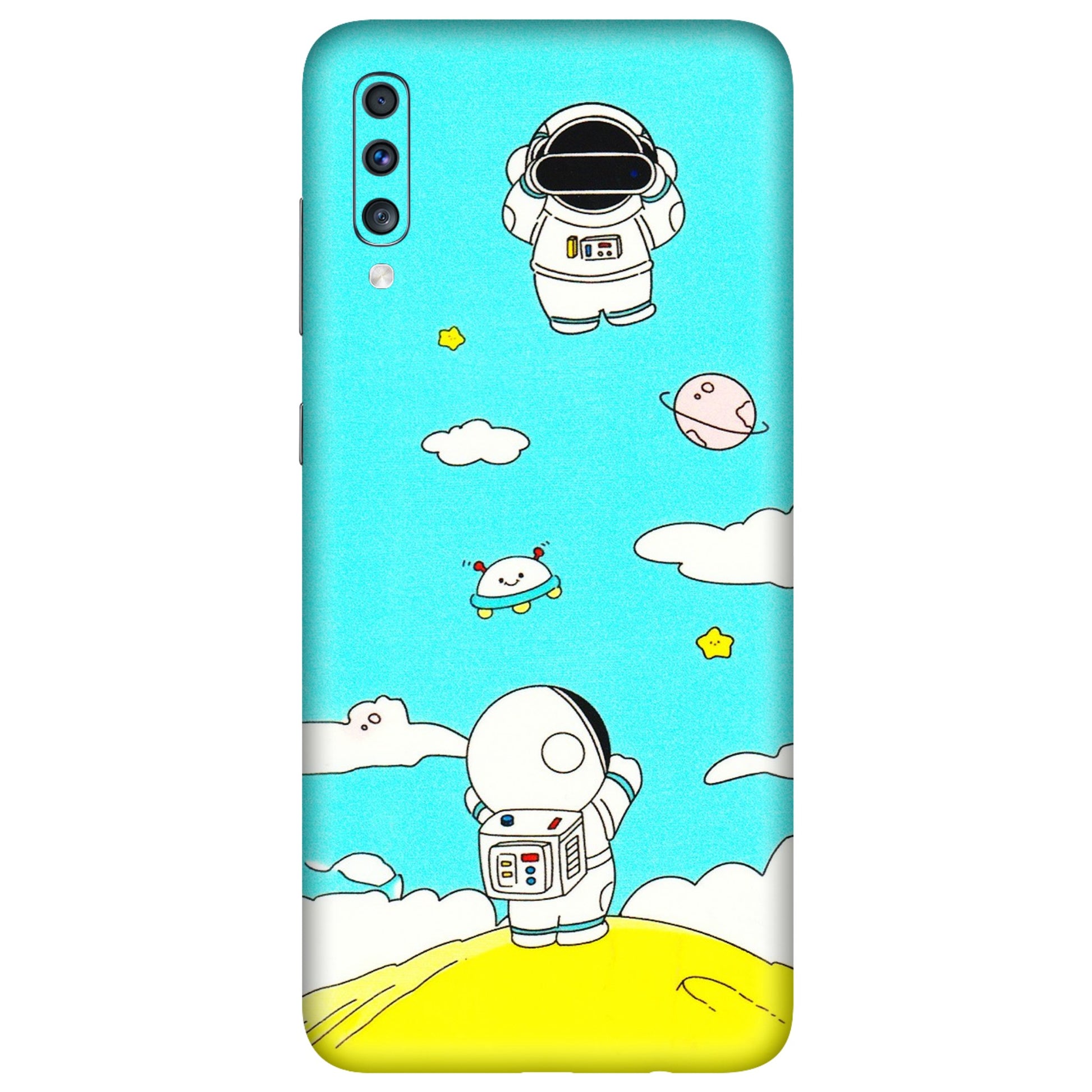 Samsung A/S Series Phone Skins (All Models) - Blue Skies Astro Float - 3D Embossed Finish (L-230) Samsung Galaxy A70