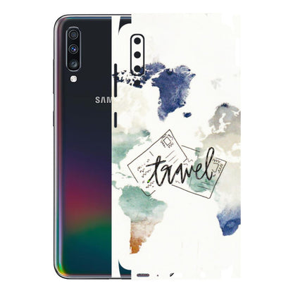 Samsung A/S Series Phone Skins (All Models) - Travel The World - 3D Embossed Finish (L-232) Samsung Galaxy A70