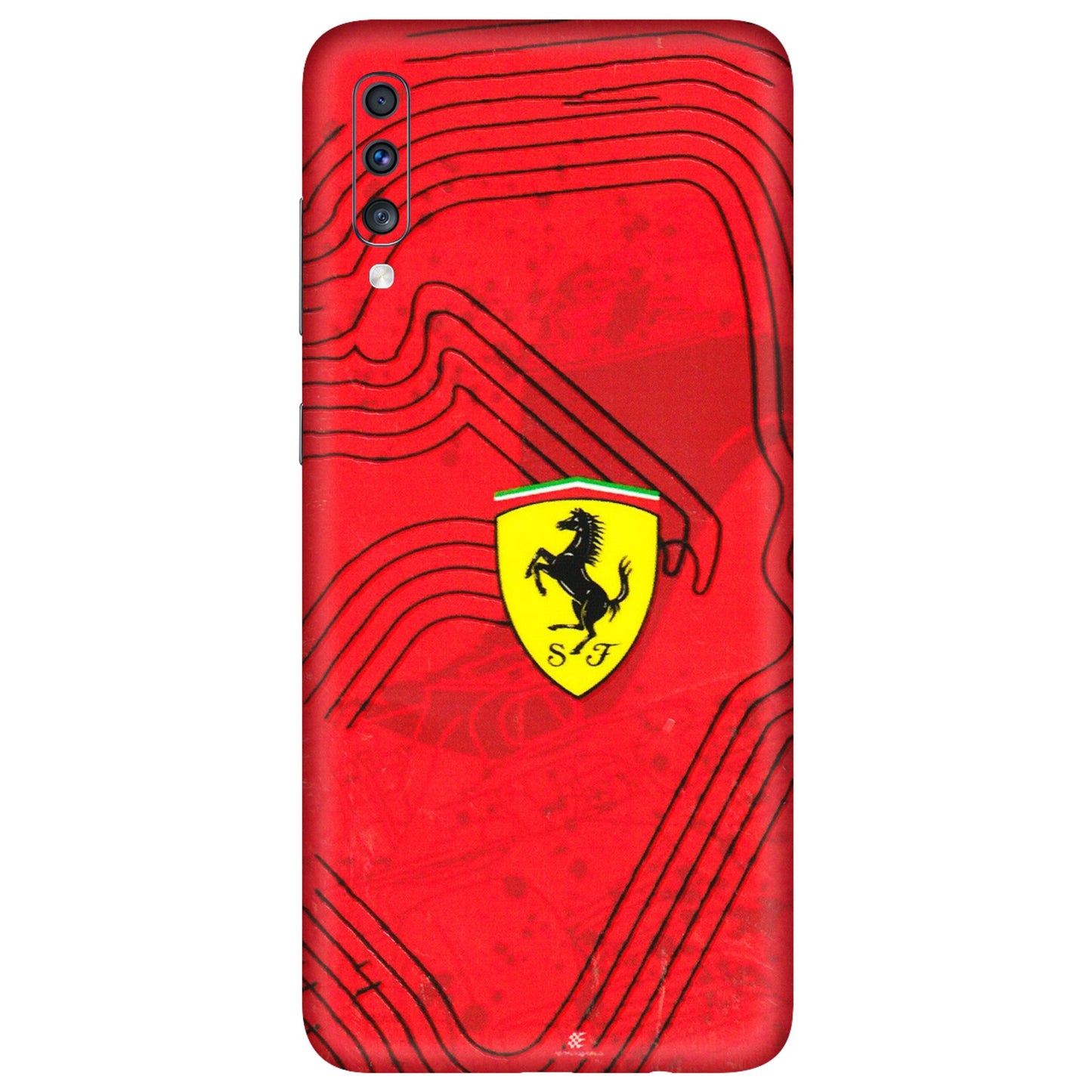 Samsung A/S Series Phone Skins (All Models) - Red Ferrari Logo Stylish - 3D Embossed Finish (L-238) Samsung Galaxy A70