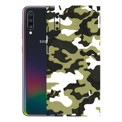 Samsung A/S Series Phone Skins (All Models) - Camouflages White And Green - 3D Embossed Finish (L-243) Samsung Galaxy A70