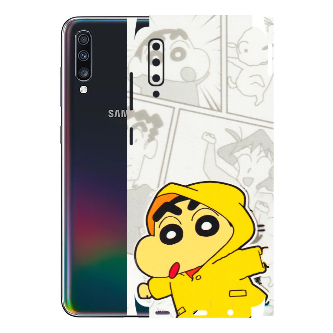 Samsung A/S Series Phone Skins (All Models) - Yellow Shinchan Comic - 3D Embossed Finish (L-246) Samsung Galaxy A70