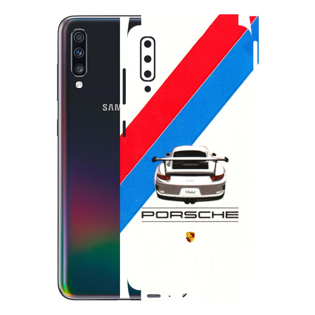 Samsung A/S Series Phone Skins (All Models) - Porche Car Sober Logo - 3D Embossed Finish (L-248) Samsung Galaxy A70