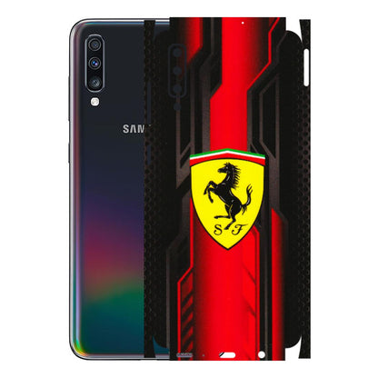 Samsung A/S Series Phone Skins (All Models) - Black Ferrari Logo - 3D Embossed Finish (L-253) Samsung Galaxy A70