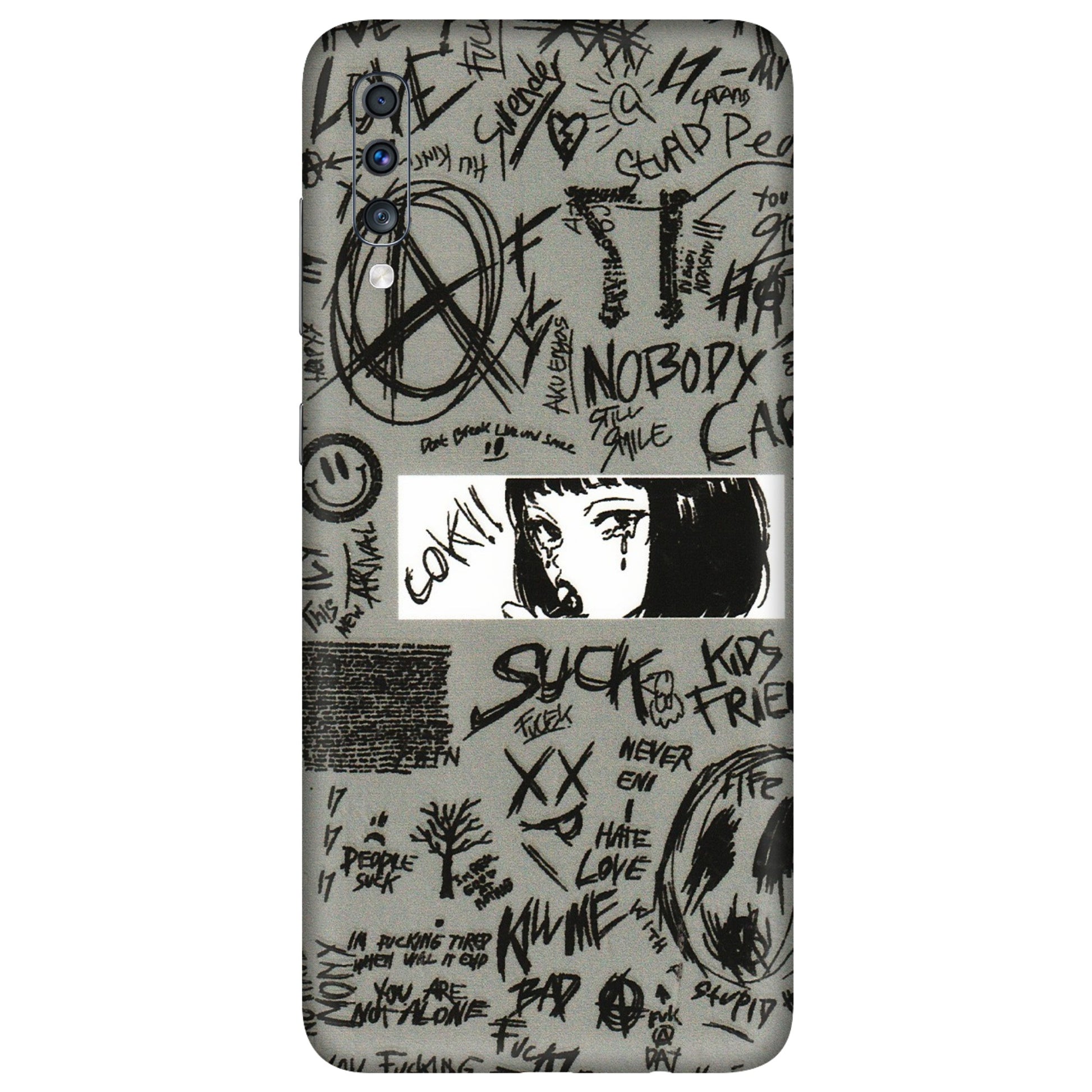 Samsung A/S Series Phone Skins (All Models) - Never Have Love Anime - 3D Embossed Finish (L-260) Samsung Galaxy A70