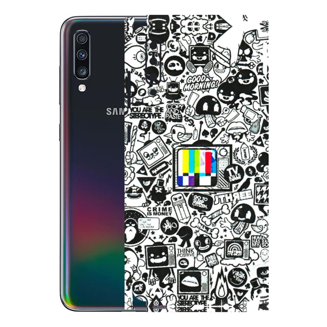 Samsung A/S Series Phone Skins (All Models) - Doodles Positive Art - 3D Embossed Finish (L-263) Samsung Galaxy A70