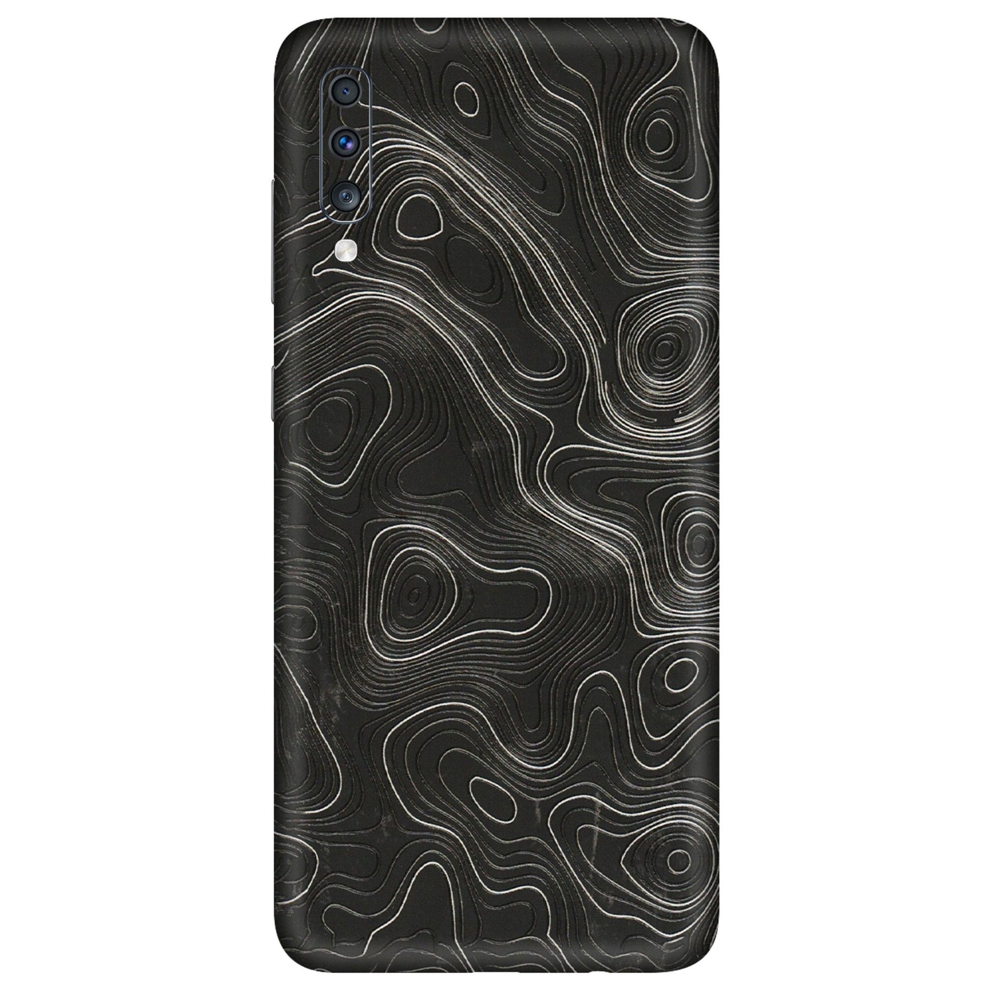 Samsung A/S Series Phone Skins (All Models) - Abstract White Line Map - 3D Embossed Finish (L-269) Samsung Galaxy A70