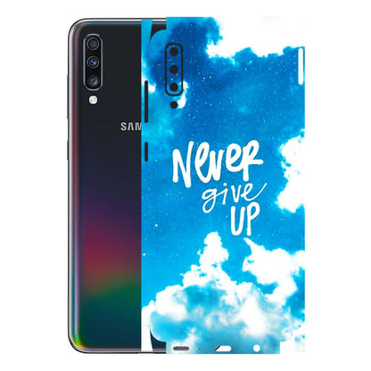 Samsung A/S Series Phone Skins (All Models) - Never Give Up - 3D Embossed Finish (L-279) Samsung Galaxy A70