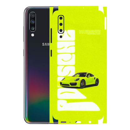 Samsung A/S Series Phone Skins (All Models) - Lime Green Porche - 3D Embossed Finish (L-30) Samsung Galaxy A70