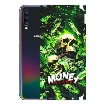 Samsung A/S Series Phone Skins (All Models) - Skull Money - 3D Embossed Finish (L-303) Samsung Galaxy A70