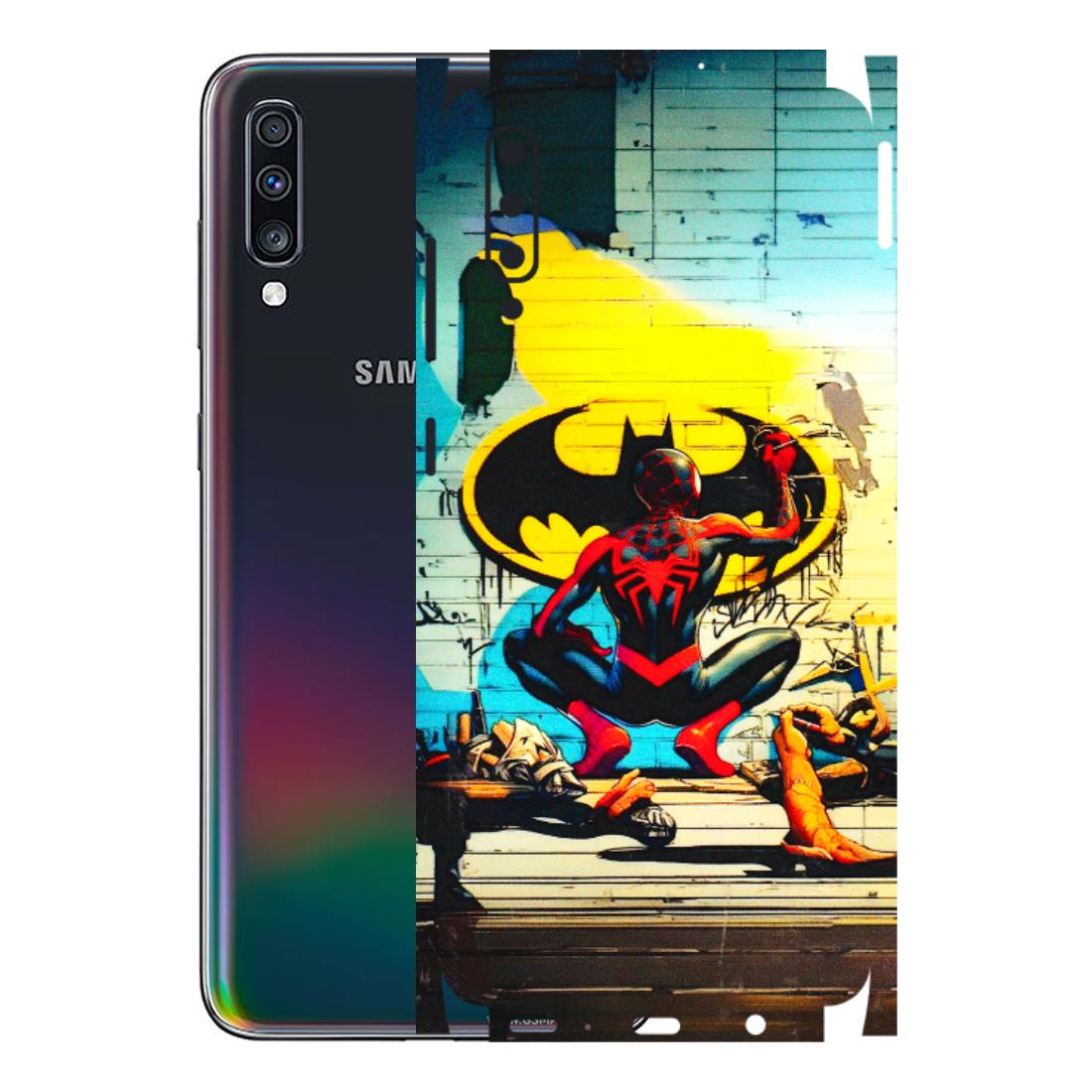 Samsung A/S Series Phone Skins (All Models) - New Spiderman Bat Logo - 3D Embossed Finish (L-309) Samsung Galaxy A70