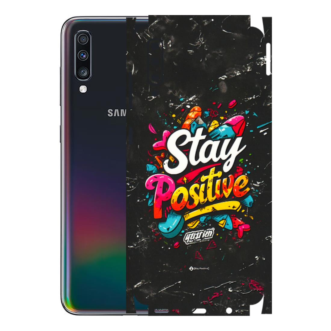 Samsung A/S Series Phone Skins (All Models) - Stay Positive Black - 3D Embossed Finish (L-31) Samsung Galaxy A70