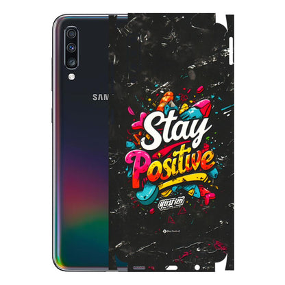Samsung A/S Series Phone Skins (All Models) - Stay Positive Black - 3D Embossed Finish (L-31) Samsung Galaxy A70