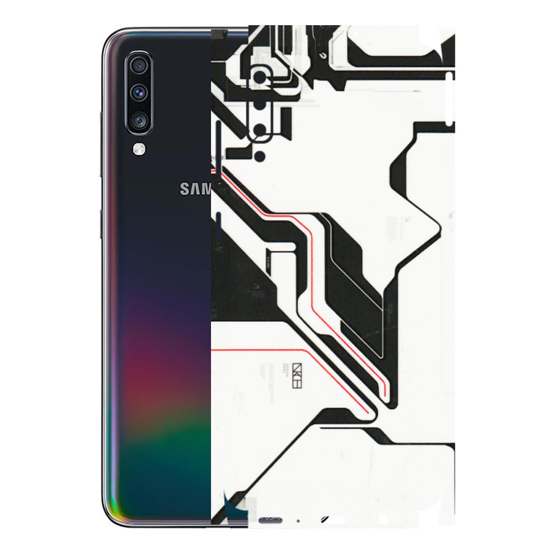Samsung A/S Series Phone Skins (All Models) - White Techy Logo - 3D Embossed Finish (L-312) Samsung Galaxy A70