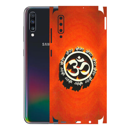 Samsung A/S Series Phone Skins (All Models) - Aum Shiv Orange - 3D Embossed Finish (L-32) Samsung Galaxy A70