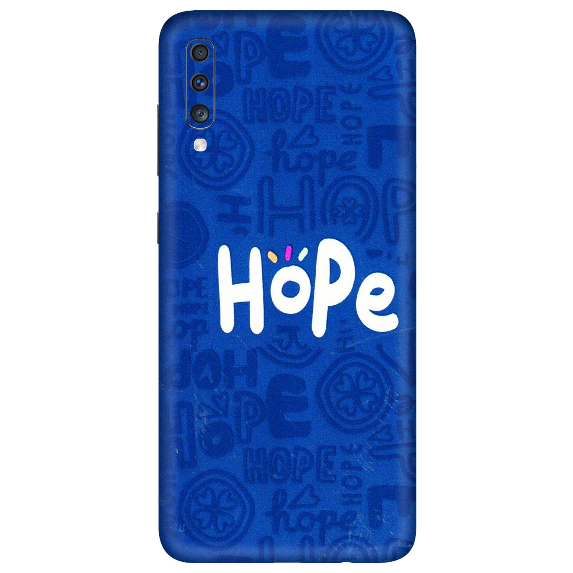 Samsung A/S Series Phone Skins (All Models) - Hope Doodles Blue - 3D Embossed Finish (L-43) Samsung Galaxy A70