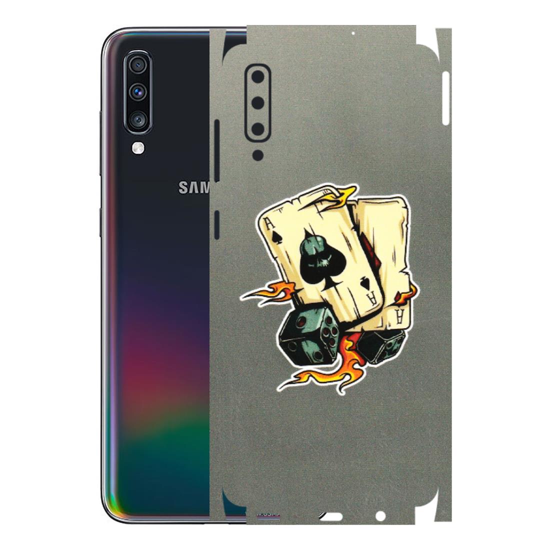 Samsung A/S Series Phone Skins (All Models) - Grey Cards Of Ace - 3D Embossed Finish (L-77) Samsung Galaxy A70