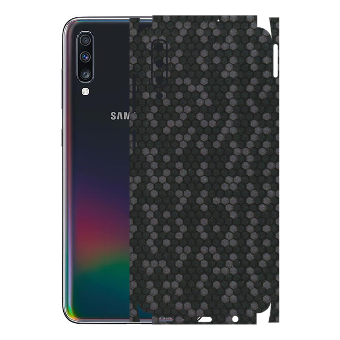 Samsung A/S Series Phone Skins (All Models) - Black Grey Honeycomb Sober - 3D Embossed Finish (L-85) Samsung Galaxy A70
