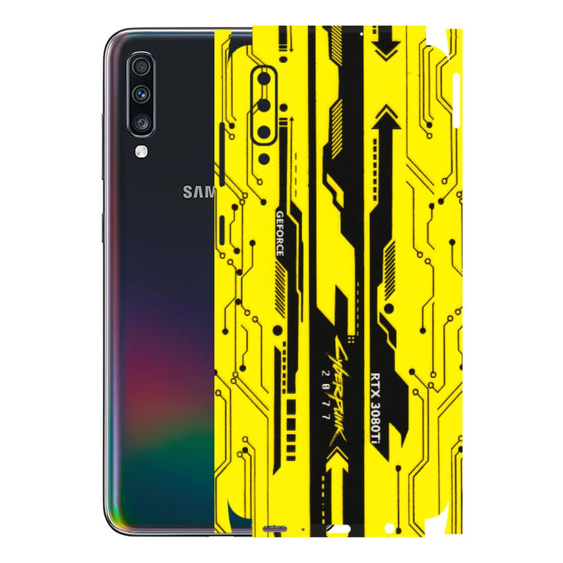 Samsung A/S Series Phone Skins (All Models) - Yellow Cyberpunk - 3D Embossed Finish (L-93) Samsung Galaxy A70