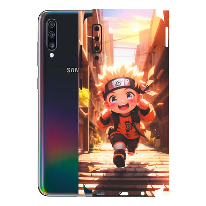 Samsung A/S Series Phone Skins (All Models) - Naruto Cute Toon Running - Matte Finish (M-04) Samsung Galaxy A70